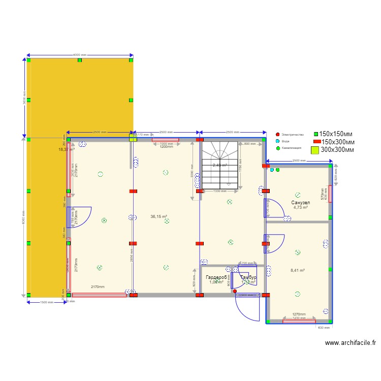 105 2 Zaokskoe svai. Plan de 0 pièce et 0 m2