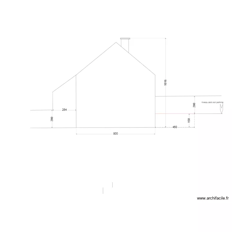  fa&ccedil;ade futur de lacroix de ravignan c&ocirc;t&eacute; parking . Plan de 