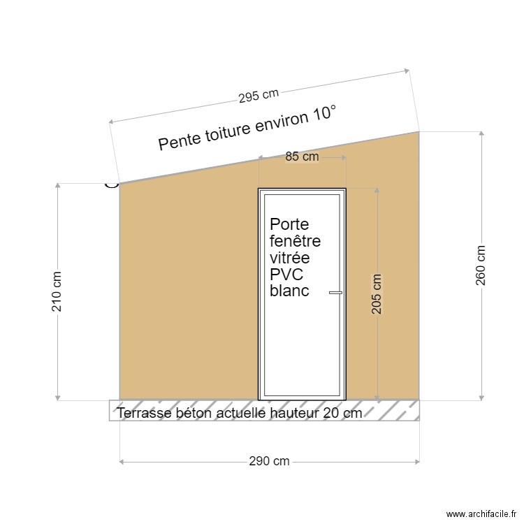 Arrière veranda 04 fevrier. Plan de 1 pièce et 7 m2