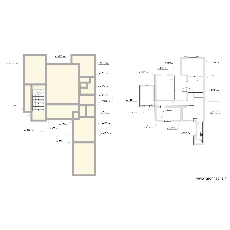 Test. Plan de 14 pièces et 139 m2