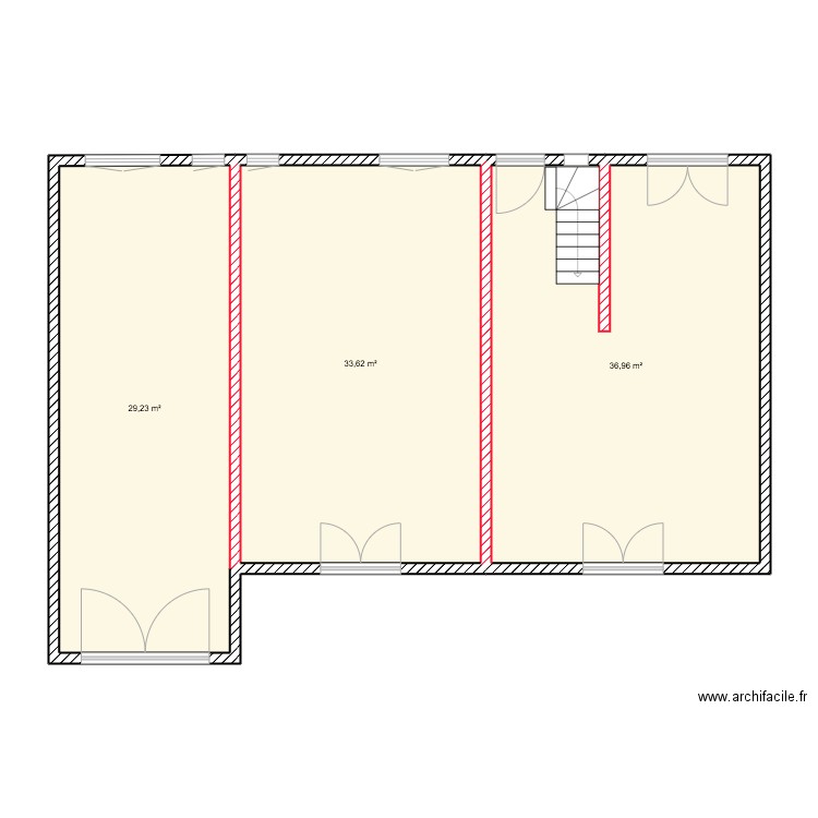 RDC CHECY 2. Plan de 3 pièces et 100 m2