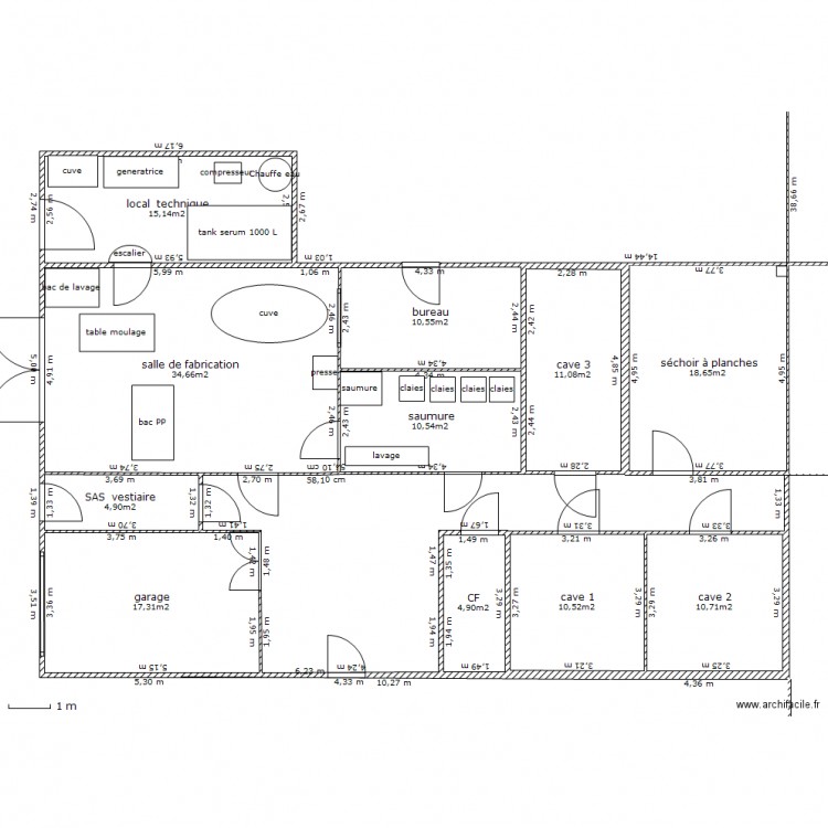 Plan fromagerie. Plan de 0 pièce et 0 m2