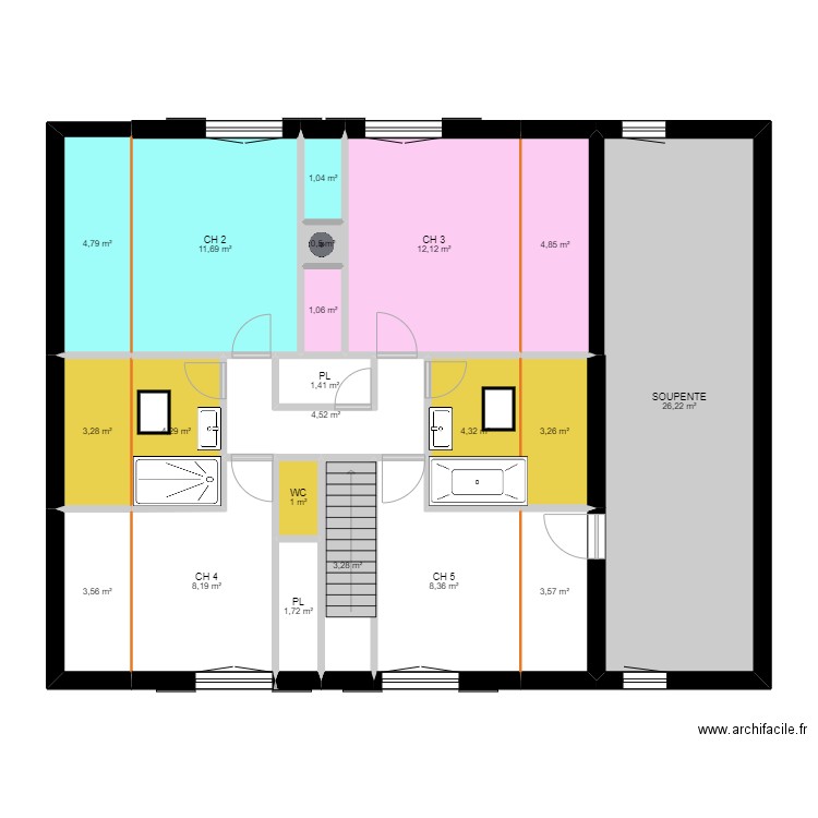 ANGELUS. Plan de 21 pièces et 113 m2