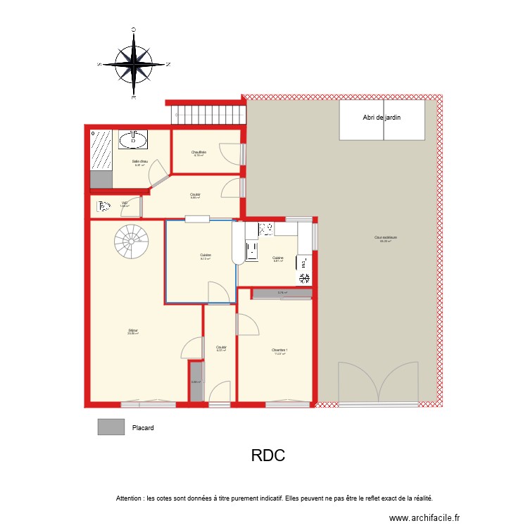 BI 1335 DELACROIX RDC. Plan de 0 pièce et 0 m2