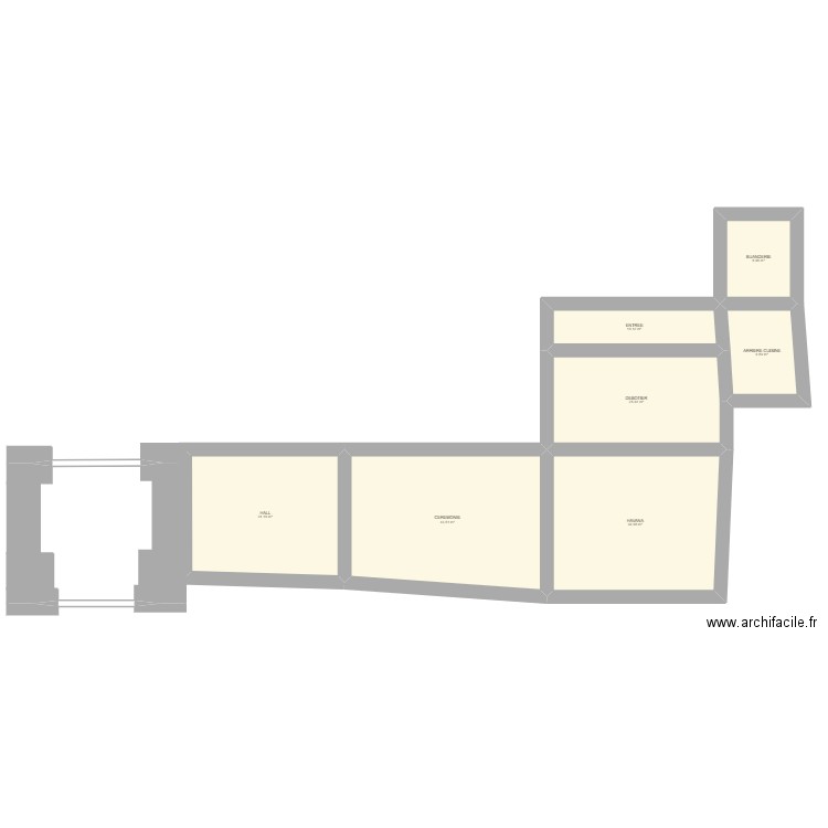 Castrum second draft. Plan de 7 pièces et 169 m2