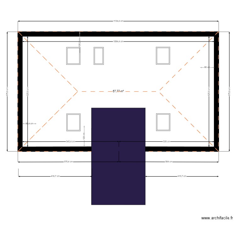 GIVERVILLE Plan de masse dernier étage. Plan de 0 pièce et 0 m2
