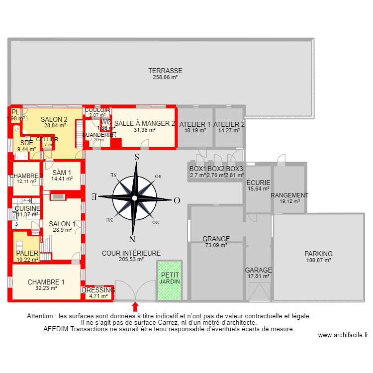 BI 15428. Plan de 56 pièces et 1084 m2