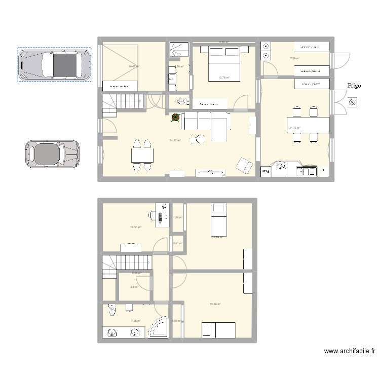 maison v3. Plan de 17 pièces et 152 m2