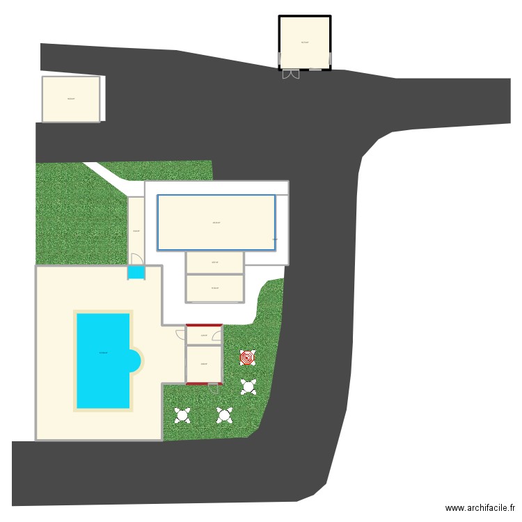 implant 1. Plan de 10 pièces et 314 m2