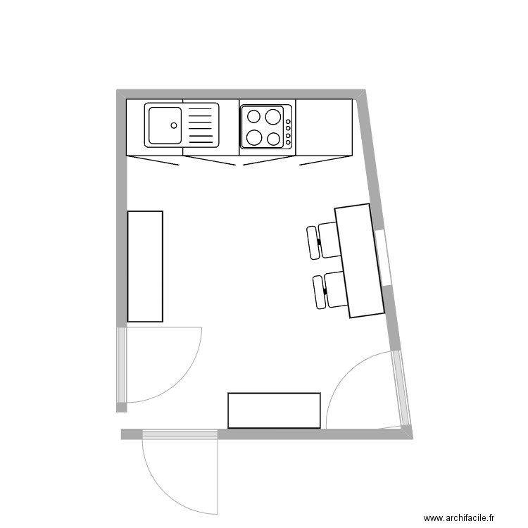 Cuisine ecluse. Plan de 0 pièce et 0 m2