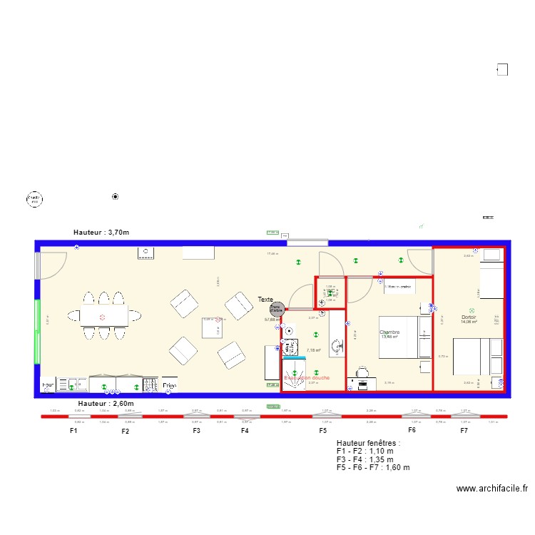 Implantation pièces V2. Plan de 0 pièce et 0 m2