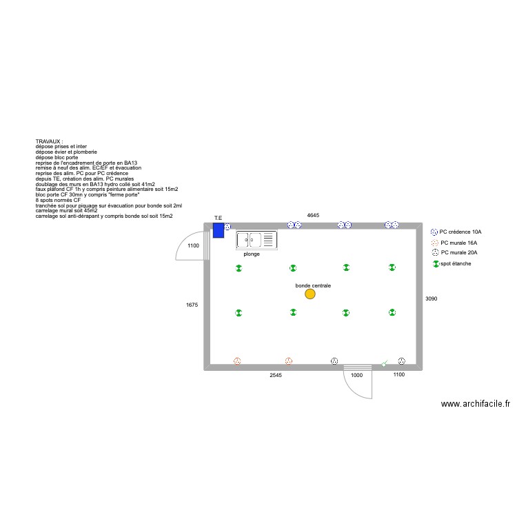 LE LUZ CUISINE. Plan de 1 pièce et 22 m2