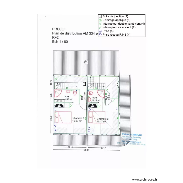 Plan de distribution &eacute;lectricit&eacute; R2. Plan de 