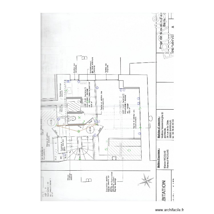 chambre parents sdb et wc barraux. Plan de 0 pièce et 0 m2