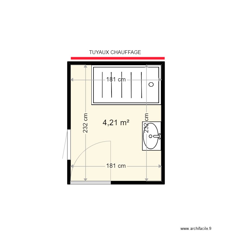 CARLIER ANGELIQUE . Plan de 1 pièce et 4 m2