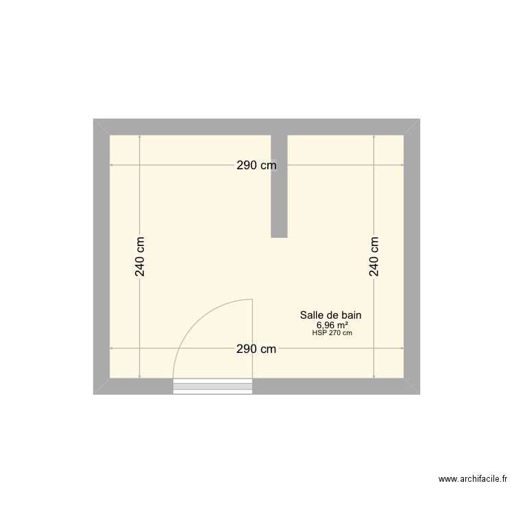 Salle de bain mike Margaux . Plan de 1 pièce et 7 m2