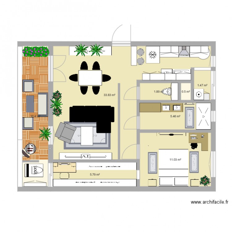 APPARTEMENT IDEAL . Plan de 0 pièce et 0 m2