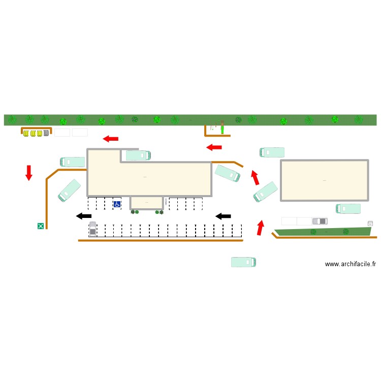 Atelier. Plan de 3 pièces et 480 m2