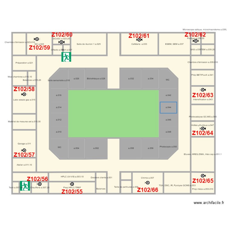 Plan batiment principal 1étage - alm. Plan de 59 pièces et 271 m2