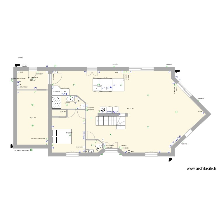 boutigny RDC 12 12 2020 implantation appareillage. Plan de 0 pièce et 0 m2