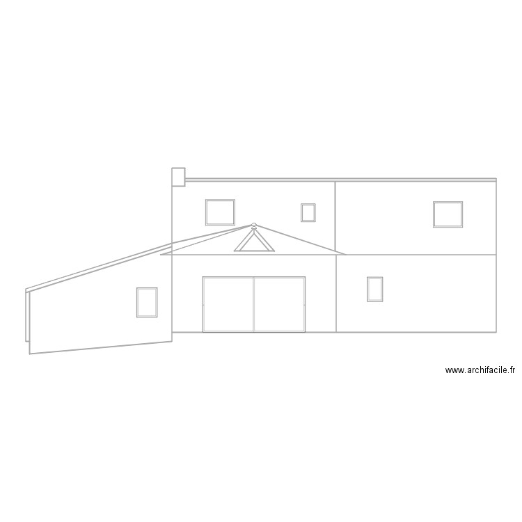 Façade Nord Maison La Croixille. Plan de 13 pièces et 93 m2