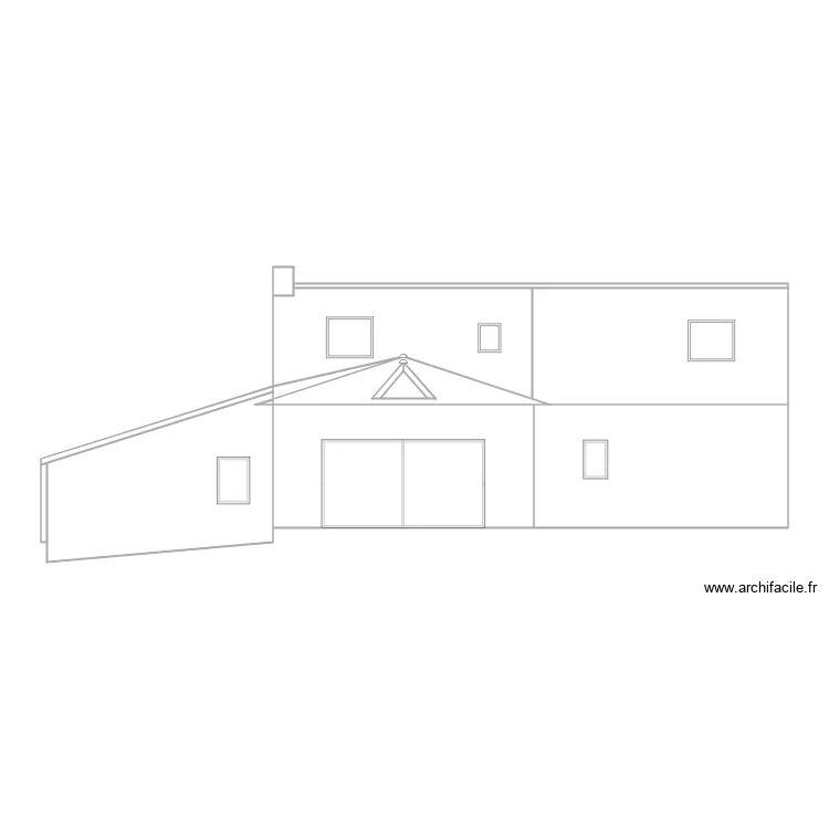 Façade Nord Maison La Croixille. Plan de Façade Nord Maison La Croixille. Plan de