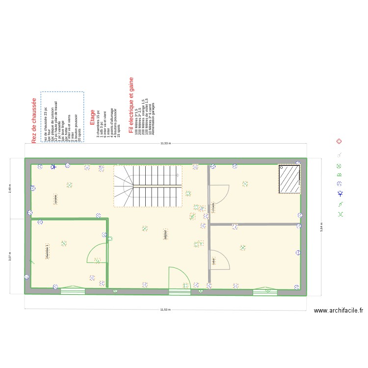 Marléne Eric. Plan de 1 pièce et 56 m2