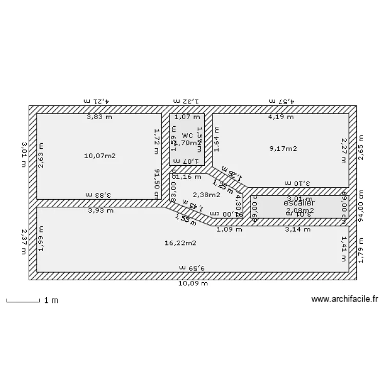 etage corse. Plan de 