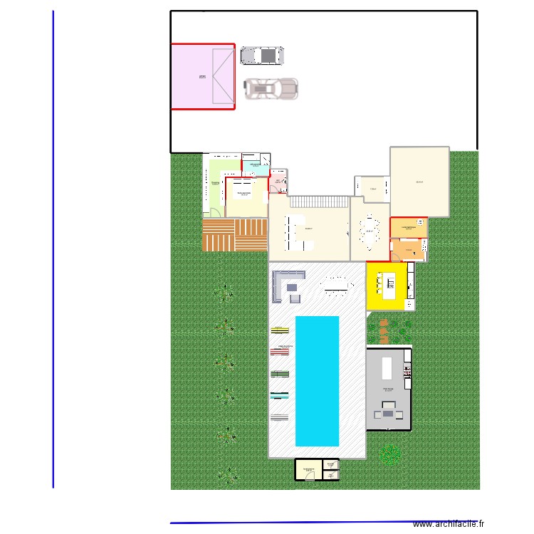 Villa principale. Plan de 30 pièces et 623 m2