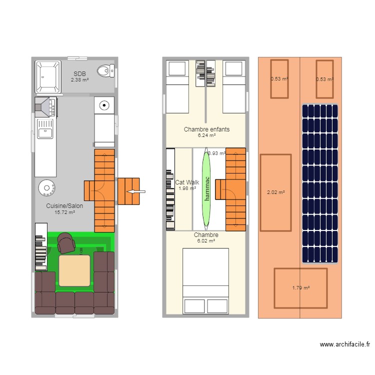 Tiny House. Plan de 0 pièce et 0 m2