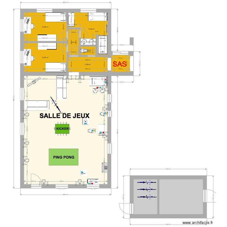 seulement salle de jeux évacuations . Plan de 0 pièce et 0 m2