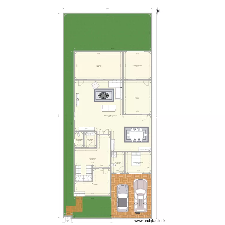 RDC Maison 400m2. Plan de 