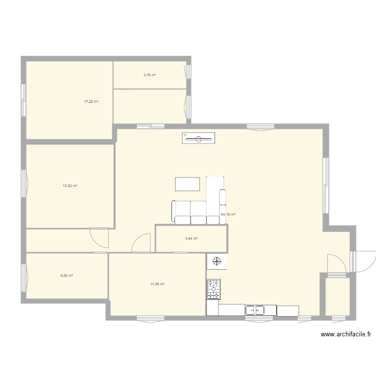 maison avec agrandissement 3. Plan de 0 pièce et 0 m2