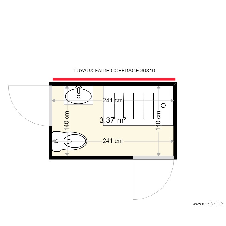 CAILLERET J FRANCOIS . Plan de 1 pièce et 3 m2