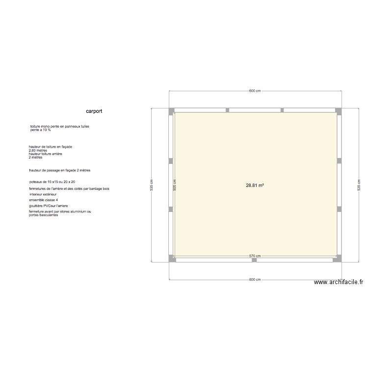 carport collieres. Plan de 0 pièce et 0 m2