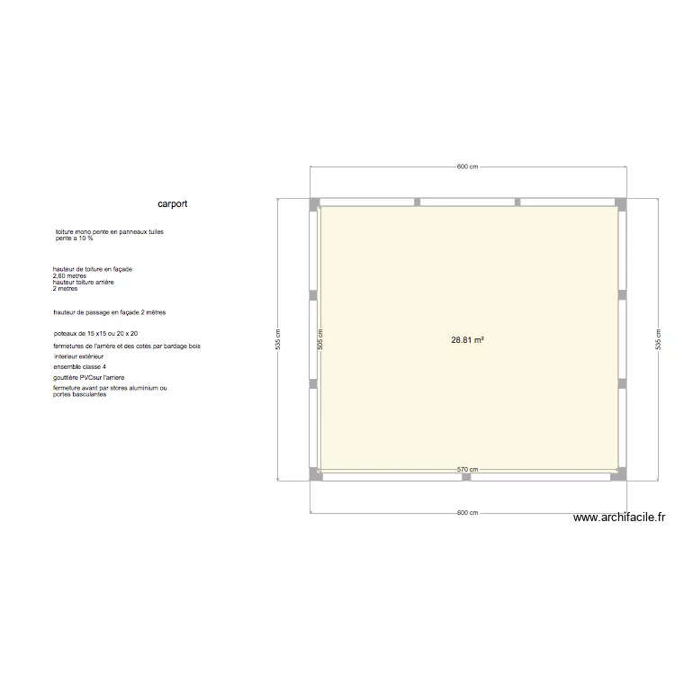 carport collieres. Plan de 
