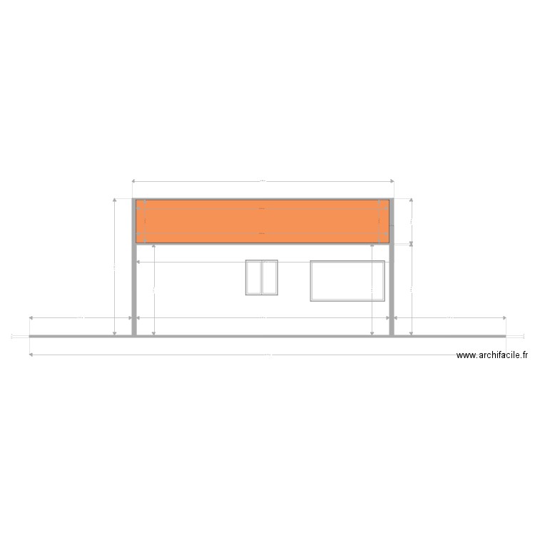 garage façade  arriere  modif porte service 666. Plan de 0 pièce et 0 m2