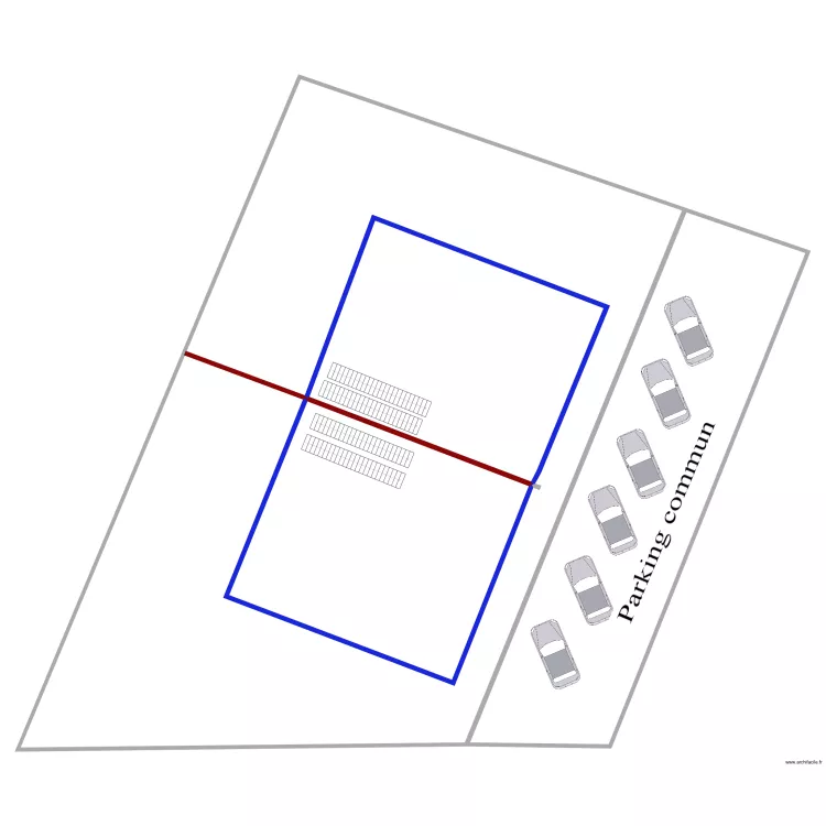 Partitions mitoyennes. Plan de 