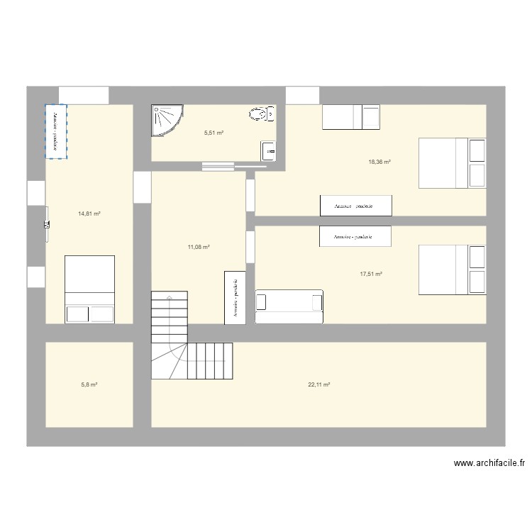 Maison Chatillon OPTION 2. Plan de 13 pièces et 190 m2