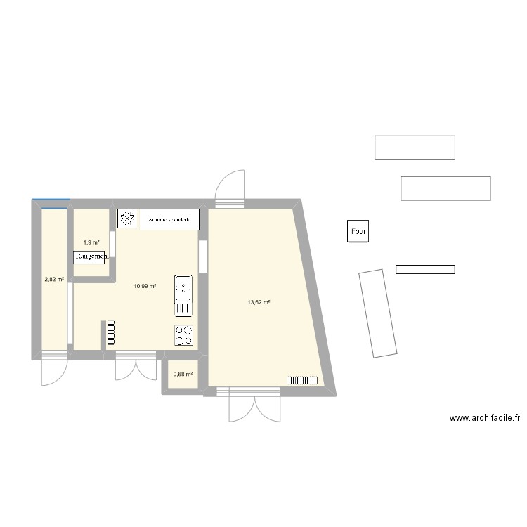 001. Plan de 5 pièces et 30 m2