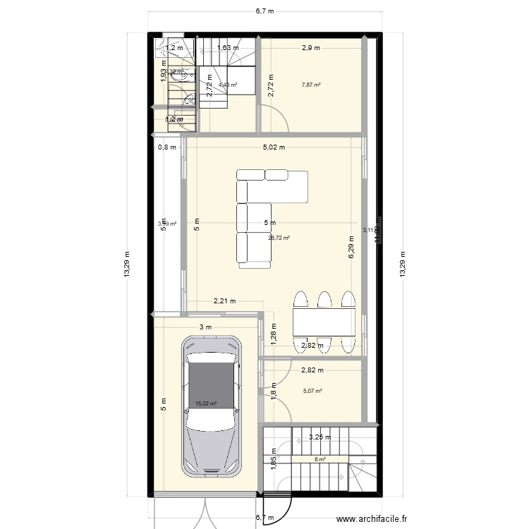 RDC LIMETE 4. Plan de 10 pièces et 77 m2