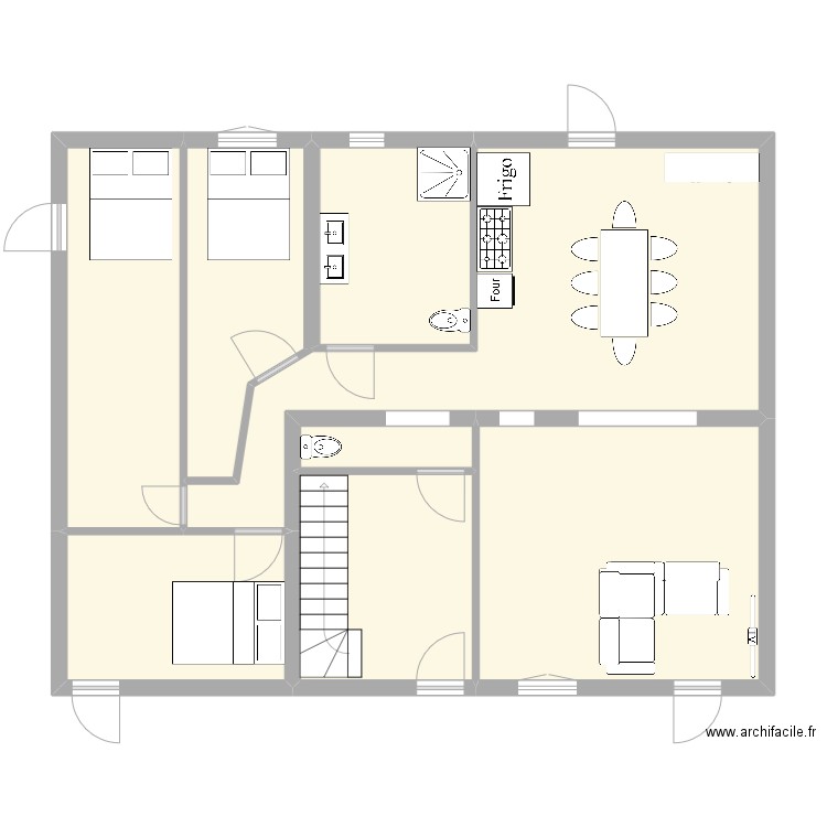 Coulazou RDC project V4 enzo remod. Plan de 8 pièces et 97 m2