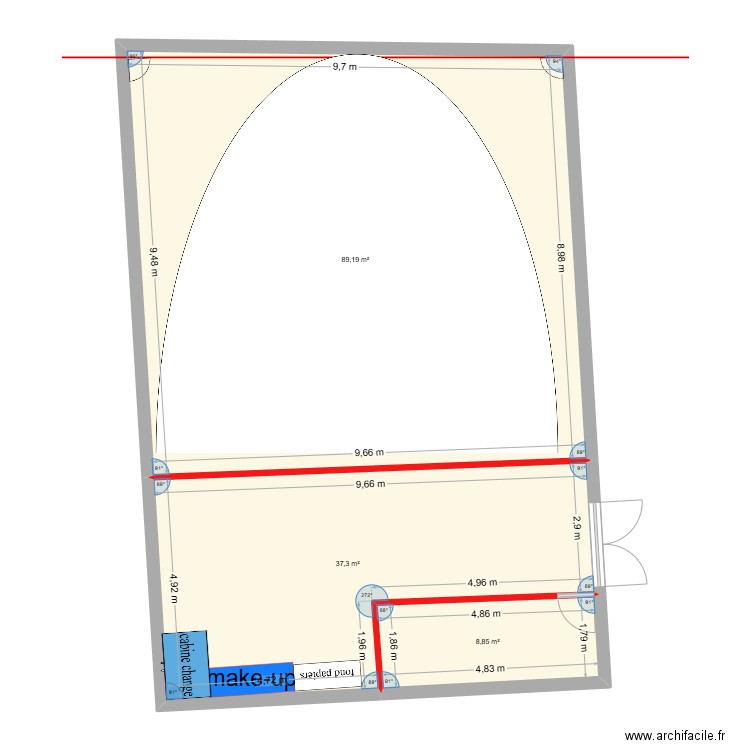 cyclo 2. Plan de 1 pièce et 137 m2