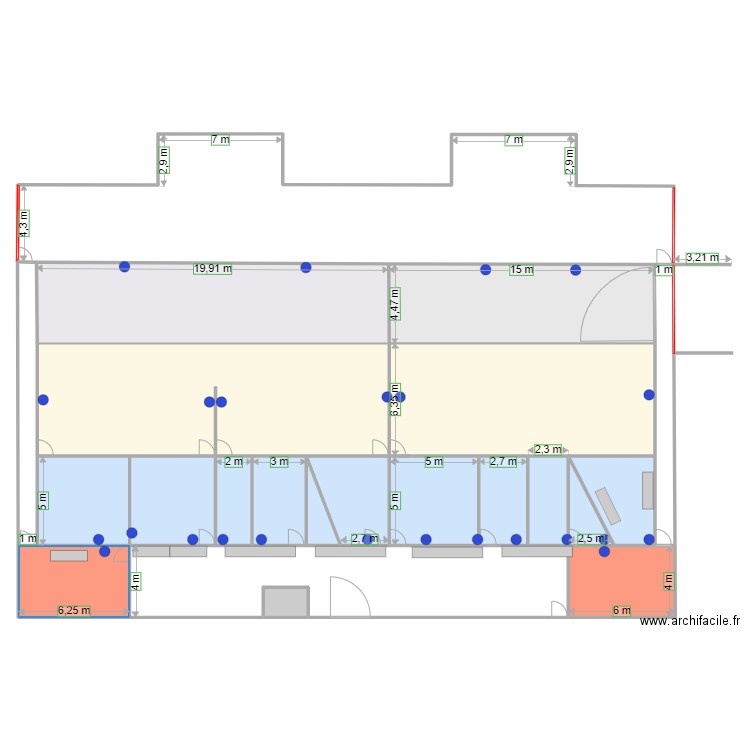 Elevage Rieupeyroux. Plan de 22 pièces et 932 m2