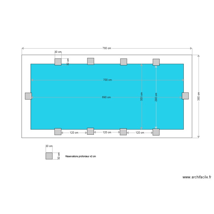 PLAN PISCINE 7 X 3 . Plan de 0 pièce et 0 m2