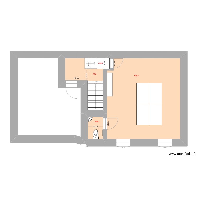 MAIRIE MONTJOYER 2. Plan de 4 pièces et 60 m2