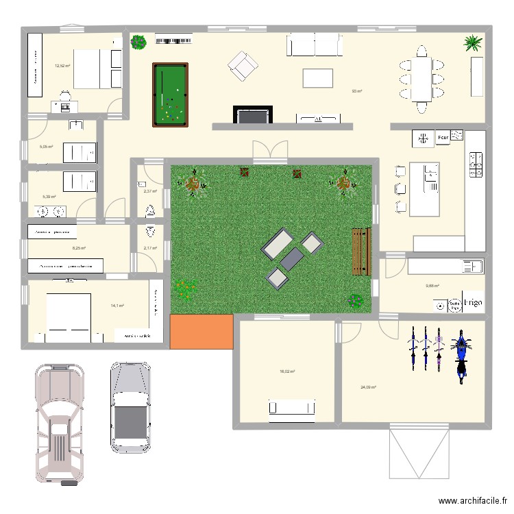 Maison1. Plan de 11 pièces et 193 m2