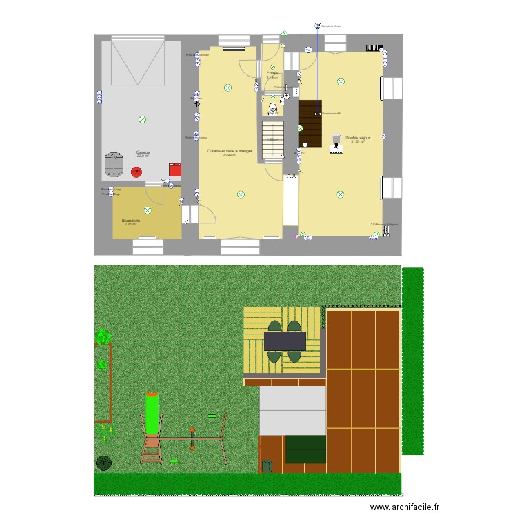Plan de maison rdc. Plan de 0 pièce et 0 m2