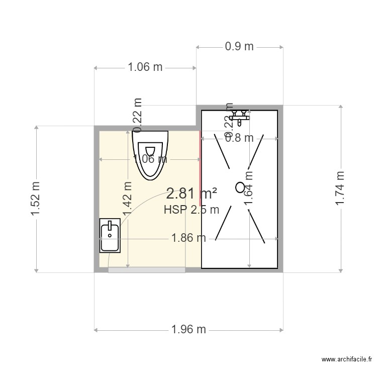 Salle de bain Master Florine. Plan de 0 pièce et 0 m2