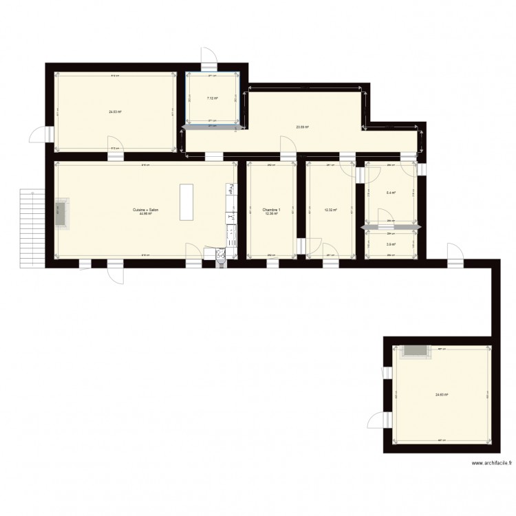 CAS 1. Plan de 0 pièce et 0 m2